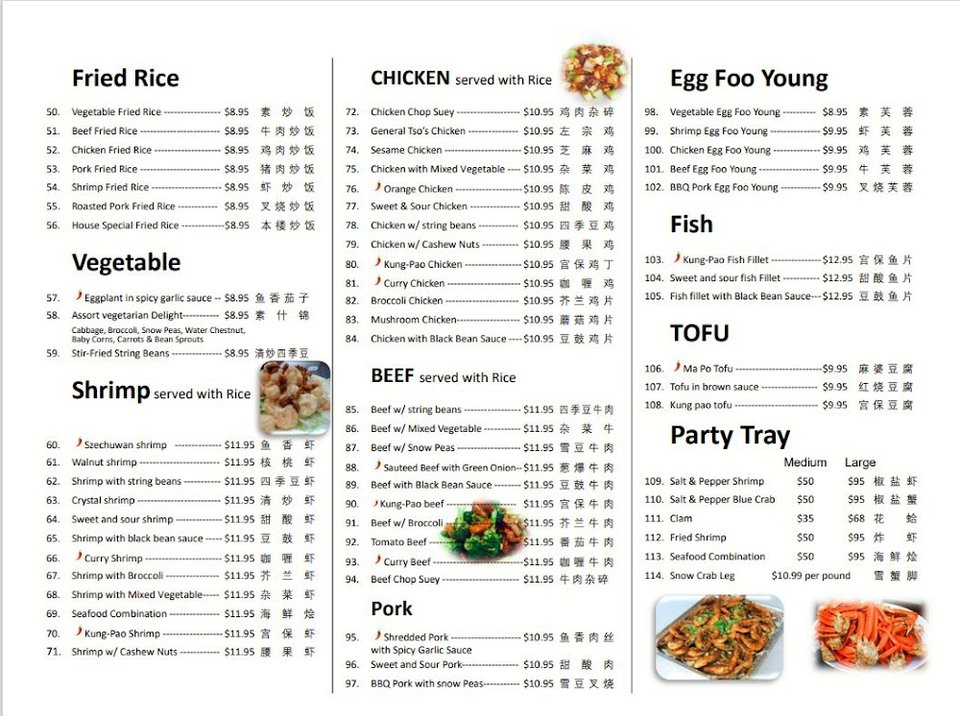 Menu board for weekday lunch buffet